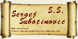 Sergej Subotinović vizit kartica